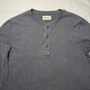 Taylor Stitch Long Sleeve Henley Pullover Men’s Size 40 Medium M Forge Grey